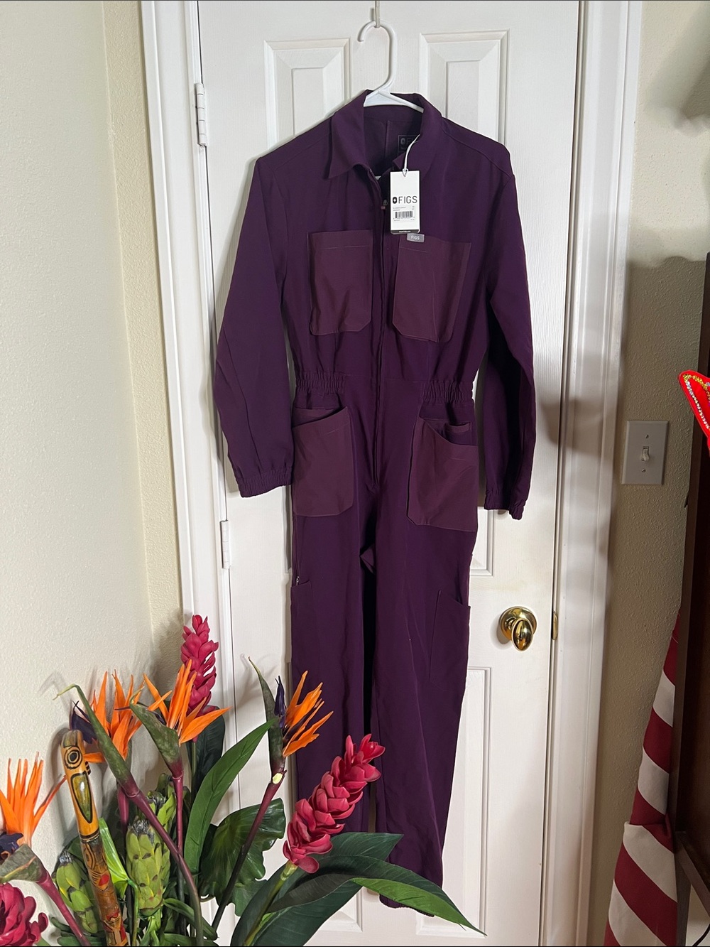 Sold eBay NWT Figs Chennai Jumpsuit in Deep Purple Joggers Scrubs Size XS - Picture 3 of 4